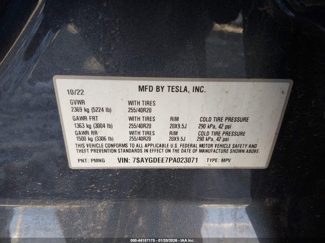 2023 TESLA MODEL Y 7SAYGDEE7PA023071 Photo 8