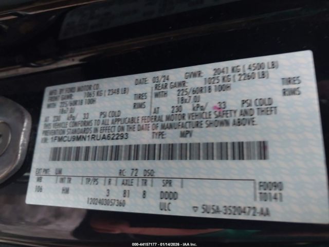 2024 FORD ESCAPE 1FMCU9MN1RUA62293 Photo 8