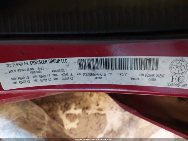2013 Dodge Avenger მანქანა იყიდება აუქციონზე, vin: 1C3CDZAB2DN746128, აუქციონის ნომერი: 44157185