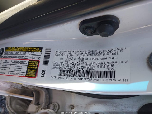 Toyota Tacoma Base V6 2015 3TMLU4EN4FM193594 Image 9