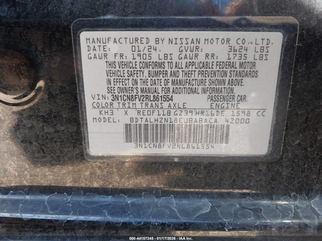 3N1CN8FV2RL861554 Nissan Versa 1.6 Sr