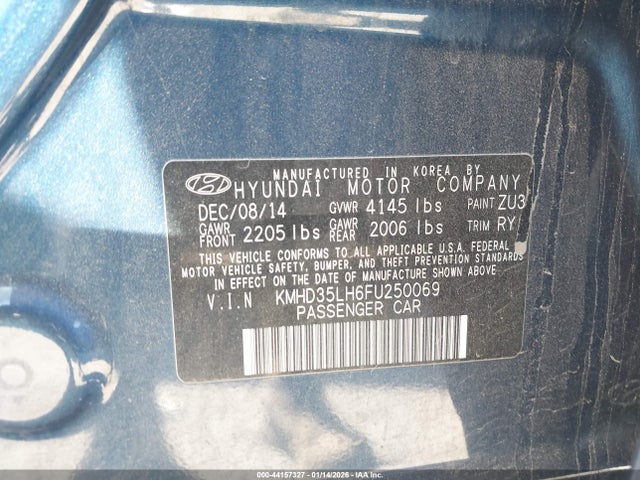KMHD35LH6FU250069 Hyundai ELANTRA GT