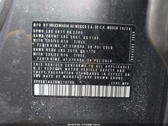 2024 VOLKSWAGEN TIGUAN 3VV5B7AX3RM210706 Photo 8