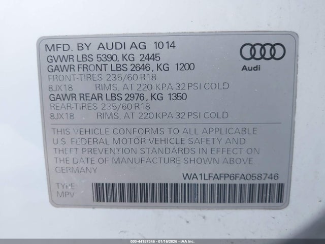 2015 AUDI Q5 WA1LFAFP6FA058746 Photo 8