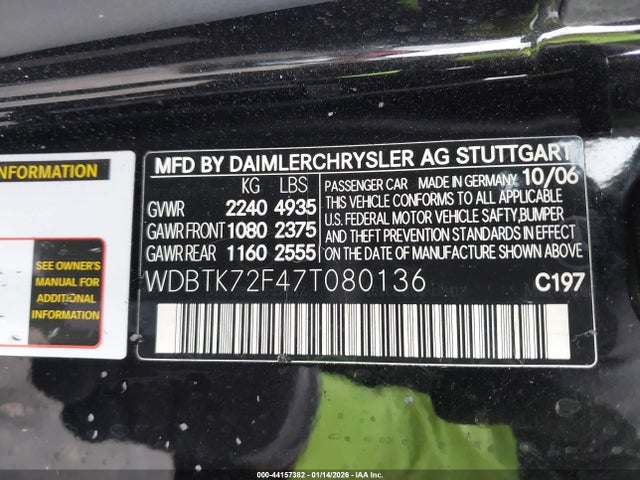 2007 MERCEDES-BENZ CLK 550 WDBTK72F47T080136 Photo 8