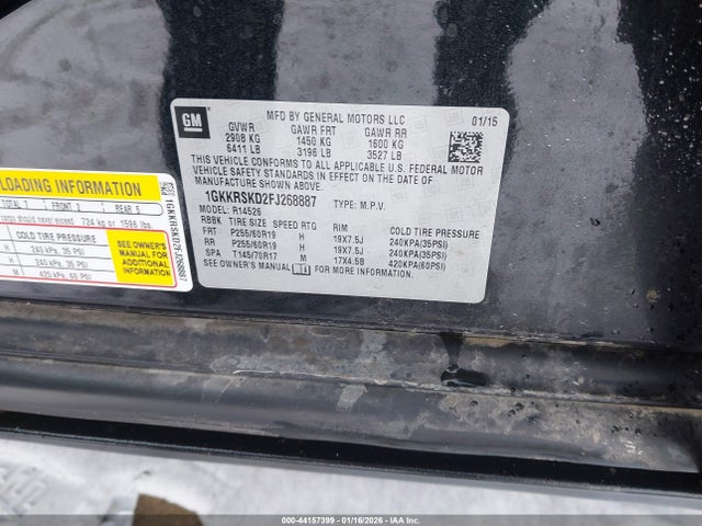 1GKKRSKD2FJ268887 GMC Acadia Slt-2