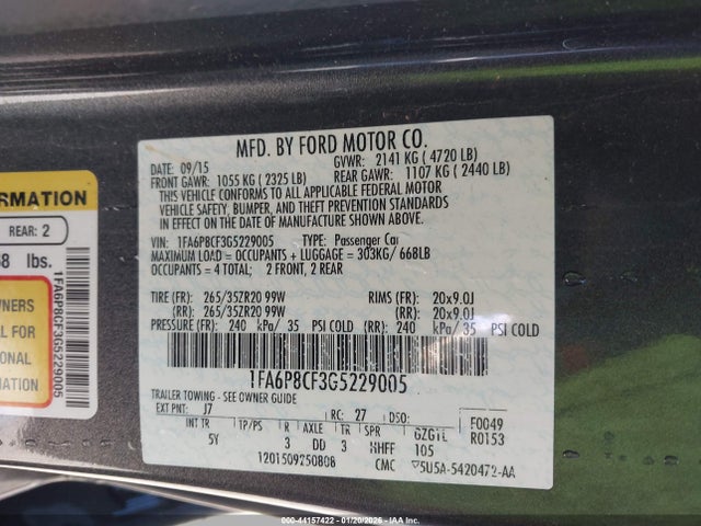 Ford Mustang Gt Premium 2016 1FA6P8CF3G5229005 Image 9