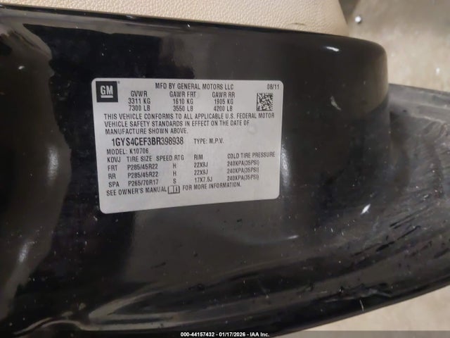 2011 CADILLAC ESCALADE 1GYS4CEF3BR398938 Photo 8