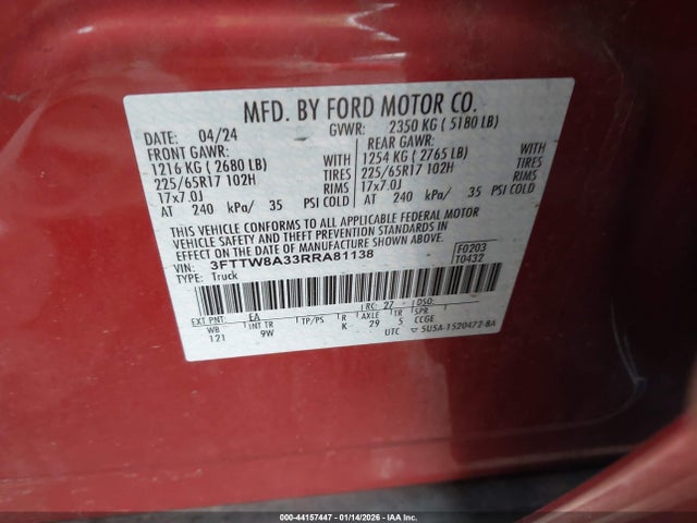 Ford Maverick Xl 2024 3FTTW8A33RRA81138 Image 9