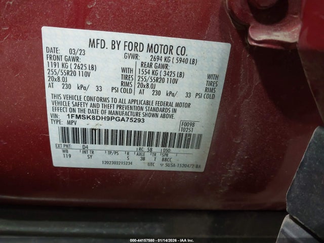 2023 FORD EXPLORER 1FMSK8DH9PGA75293 Photo 8
