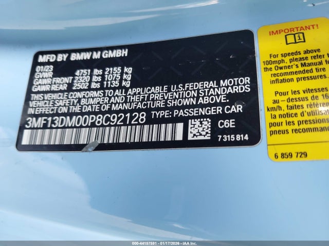 2023 BMW M2 3MF13DM00P8C92128 Photo 8