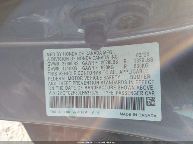 Honda Civic Sport 2020 2HGFC2F80LH537575 Image 9