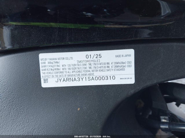 JYARNA3Y1SA000310 Yamaha Yzf890 C