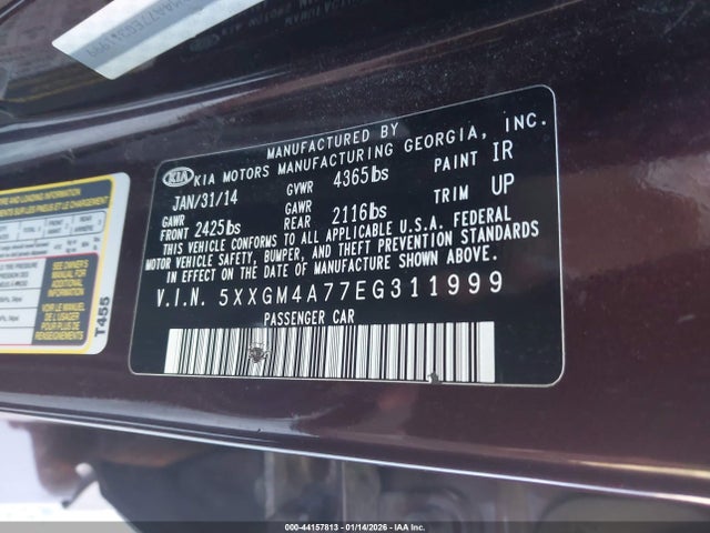 5XXGM4A77EG311999 KIA Optima Lx