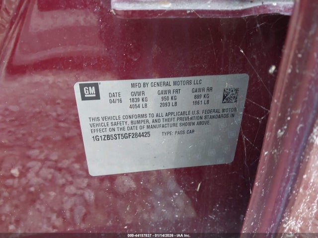 1G1ZB5ST5GF284425 Chevrolet MALIBU LS