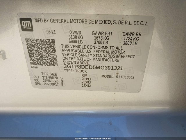 3GTP8DED5MG391321 GMC Sierra 1500 2wd Short Box Slt