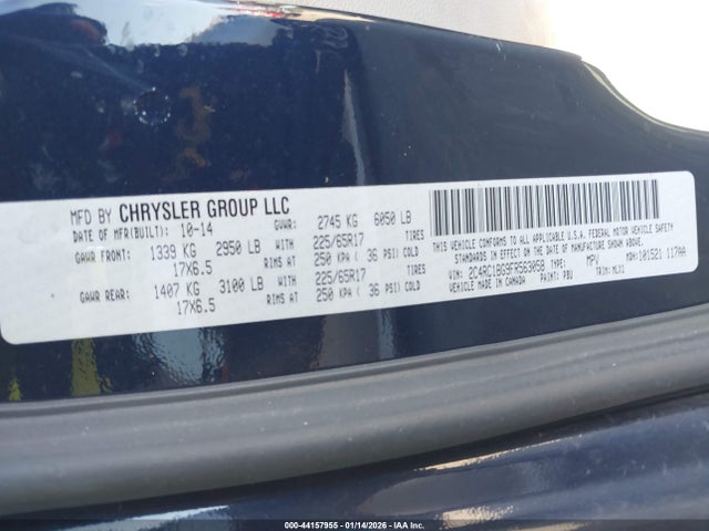 2015 Chrysler Town & Country Touring მანქანა იყიდება აუქციონზე, vin: 2C4RC1BG9FR563058, აუქციონის ნომერი: 44157955