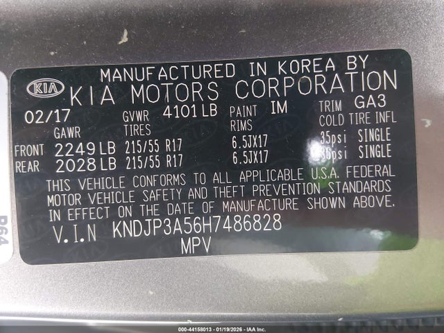 KNDJP3A56H7486828 KIA SOUL +