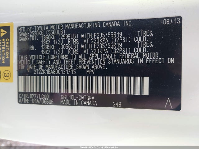 Продаж на аукціоні авто 2013 Lexus Rx 350, vin: 2T2ZK1BA8DC131715, номер лоту: 44158047
