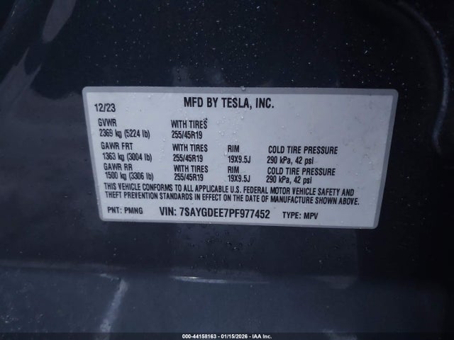 2023 TESLA MODEL Y 7SAYGDEE7PF977452 Photo 8
