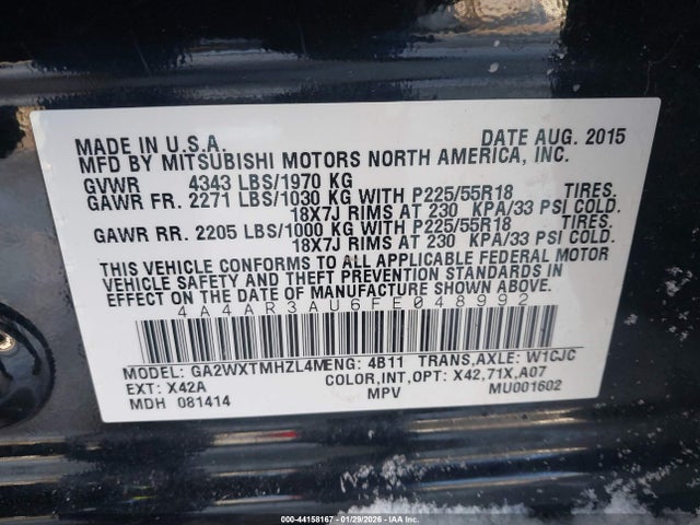 2015 MITSUBISHI OUTLANDER SPORT 4A4AR3AU6FE048992 Photo 8