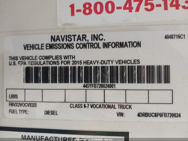 Auction sale of the 2015 Ic Corporation 3000 Ce, vin: 4DRBUC8P6FB720024, lot number: 44158173