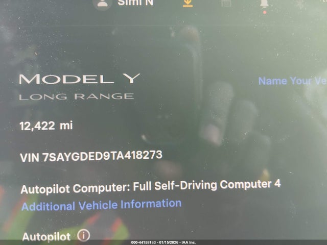 2026 TESLA MODEL Y 7SAYGDED9TA418273 Photo 6