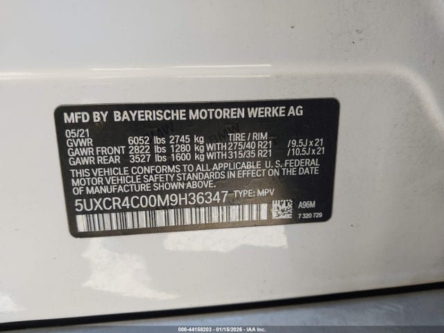 5UXCR4C00M9H36347 BMW X5 Sdrive40i