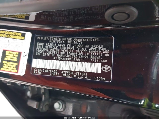 2025 TOYOTA CAMRY 4T1DAACK8SU549678 Photo 8