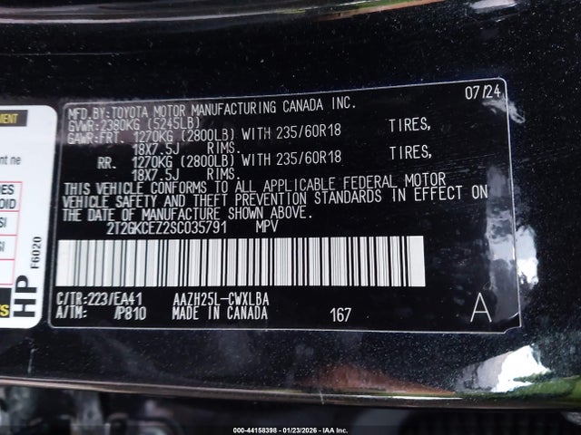 44158398 :رقم المزاد ، 2T2GKCEZ2SC035791 vin ، 2025 Lexus Nx 350h Premium مزاد بيع