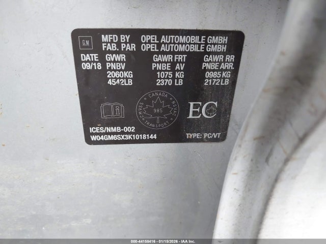 Продаж на аукціоні авто 2019 Buick Regal Sportback Preferred Ii, vin: W04GM6SX3K1018144, номер лоту: 44158416