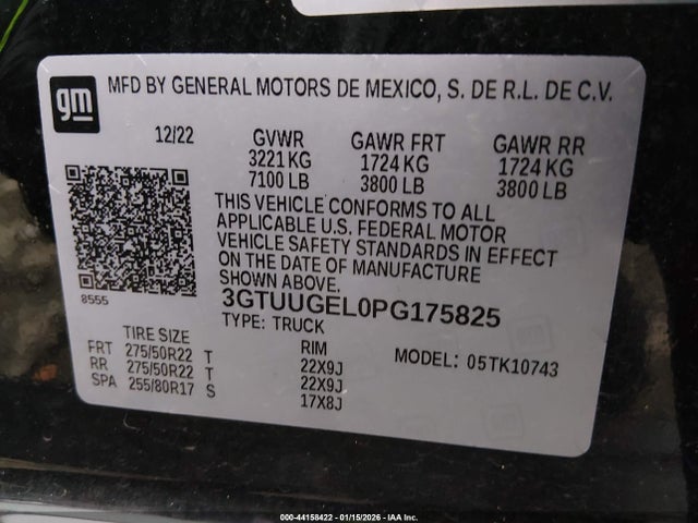 3GTUUGEL0PG175825 GMC Sierra 1500 4wd Standard Box Denali
