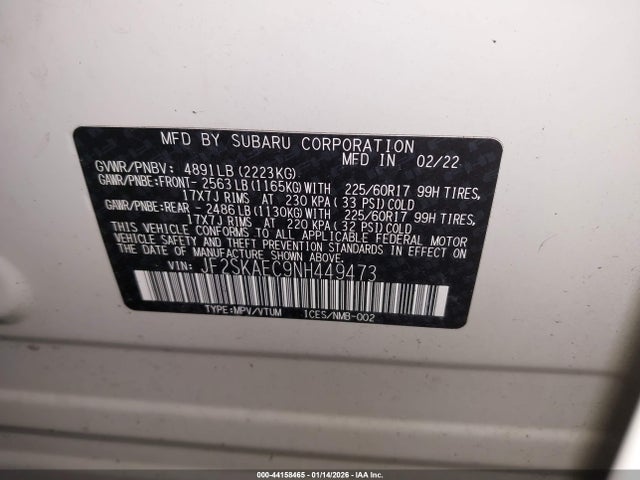 Subaru Forester Premium 2022 JF2SKAEC9NH449473 Image 9