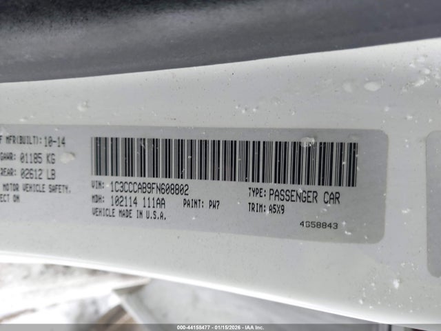 2015 Chrysler 200 Limited მანქანა იყიდება აუქციონზე, vin: 1C3CCCAB9FN608802, აუქციონის ნომერი: 44158477