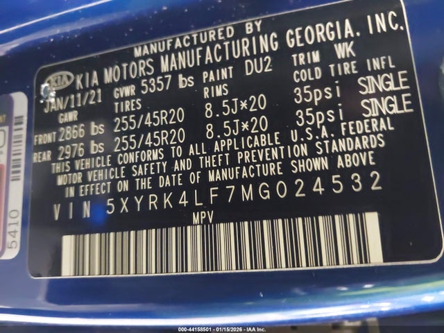 2021 KIA SORENTO 5XYRK4LF7MG024532 Photo 8
