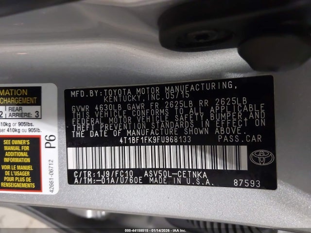 Toyota CAMRY LE 2015 4T1BF1FK9FU968133 Image 9