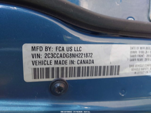 2022 Chrysler 300 Touring L მანქანა იყიდება აუქციონზე, vin: 2C3CCADG8NH221872, აუქციონის ნომერი: 44158542