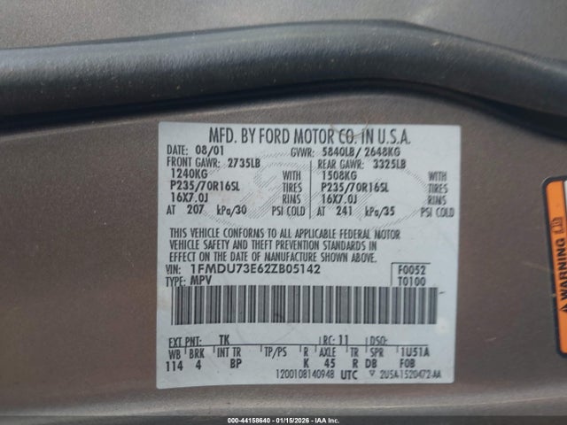 2002 FORD EXPLORER 1FMDU73E62ZB05142 Photo 8