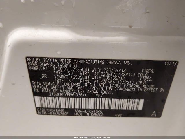 Toyota Rav4 Limited 2014 2T3DFREV6EW132644 Image 9