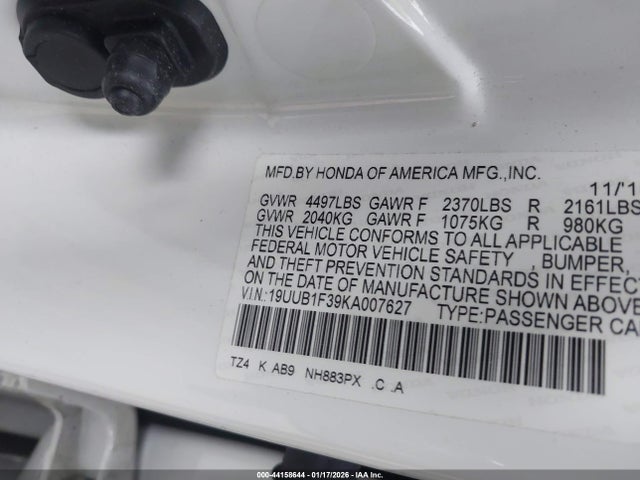 2019 ACURA TLX 19UUB1F39KA007627 Photo 8