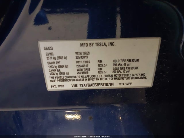 2023 TESLA MODEL Y 7SAYGAEE3PF810794 Photo 8