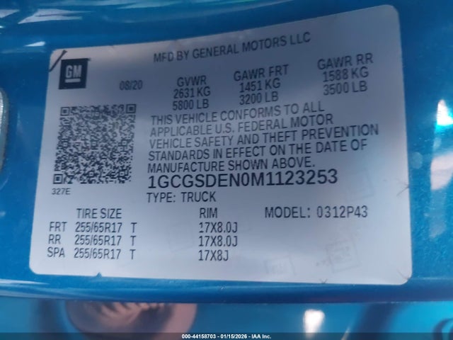 1GCGSDEN0M1123253 Chevrolet Colorado 2wd Short Box Z71