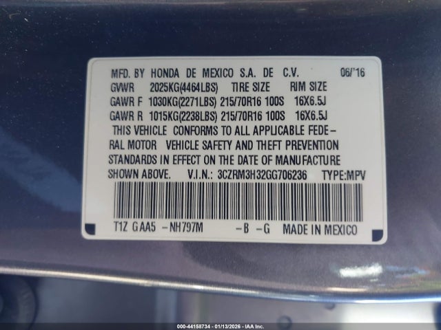 3CZRM3H32GG706236 Honda CR-V LX