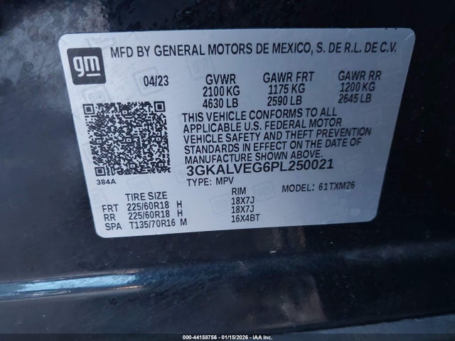 Продаж на аукціоні авто 2023 Gmc Terrain Awd Slt, vin: 3GKALVEG6PL250021, номер лоту: 44158756