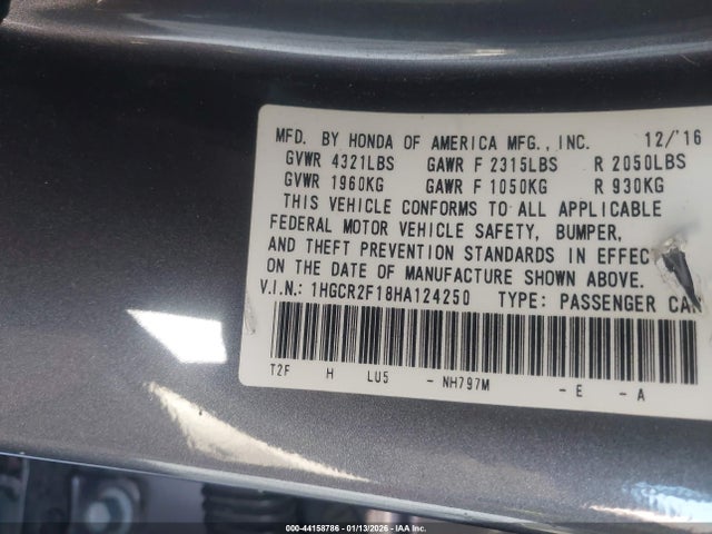 1HGCR2F18HA124250 Honda Accord Sport Se