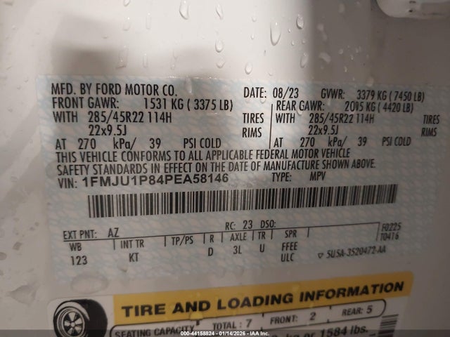 1FMJU1P84PEA58146 Ford Expedition King Ranch