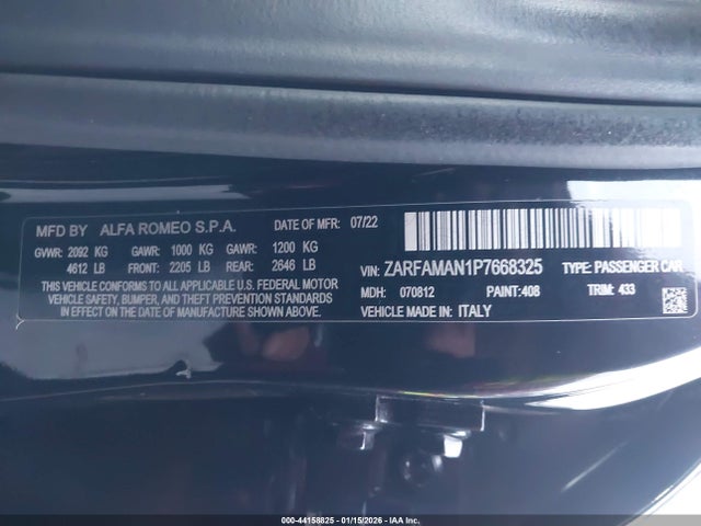 2023 ALFA ROMEO GIULIA ZARFAMAN1P7668325 Photo 8