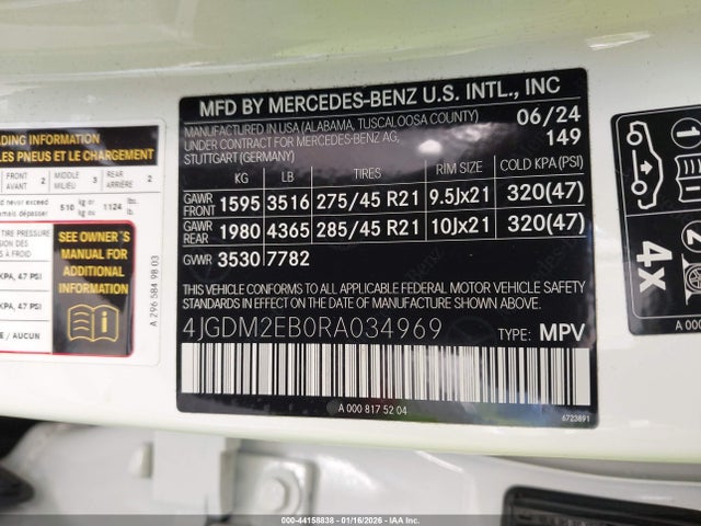 2024 MERCEDES-BENZ EQS 450 SUV 4JGDM2EB0RA034969 Photo 8