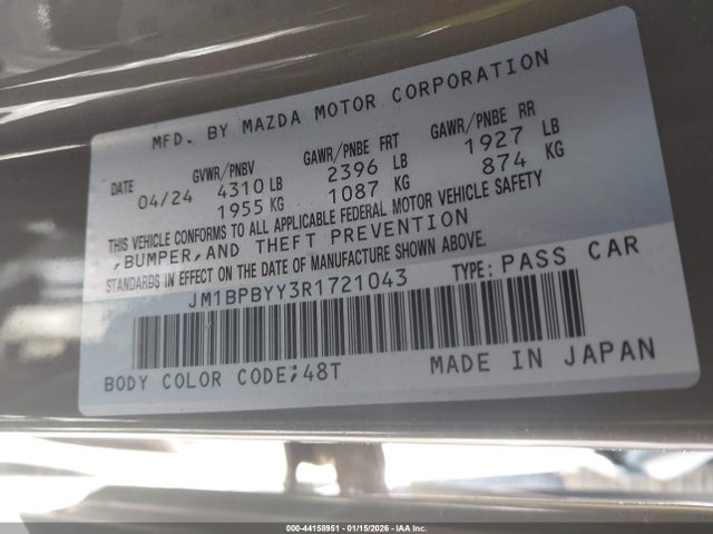 JM1BPBYY3R1721043 Mazda Mazda3 2.5 Carbon Turbo
