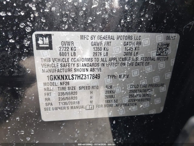 Продаж на аукціоні авто 2017 Gmc Acadia Denali, vin: 1GKKNXLS7HZ317849, номер лоту: 44158963